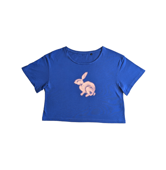 Royal Blue Rabbit Crop Top (S)