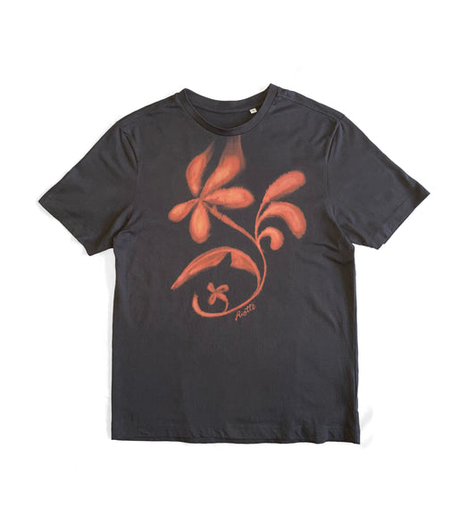 Flower Dark Grey Tee M